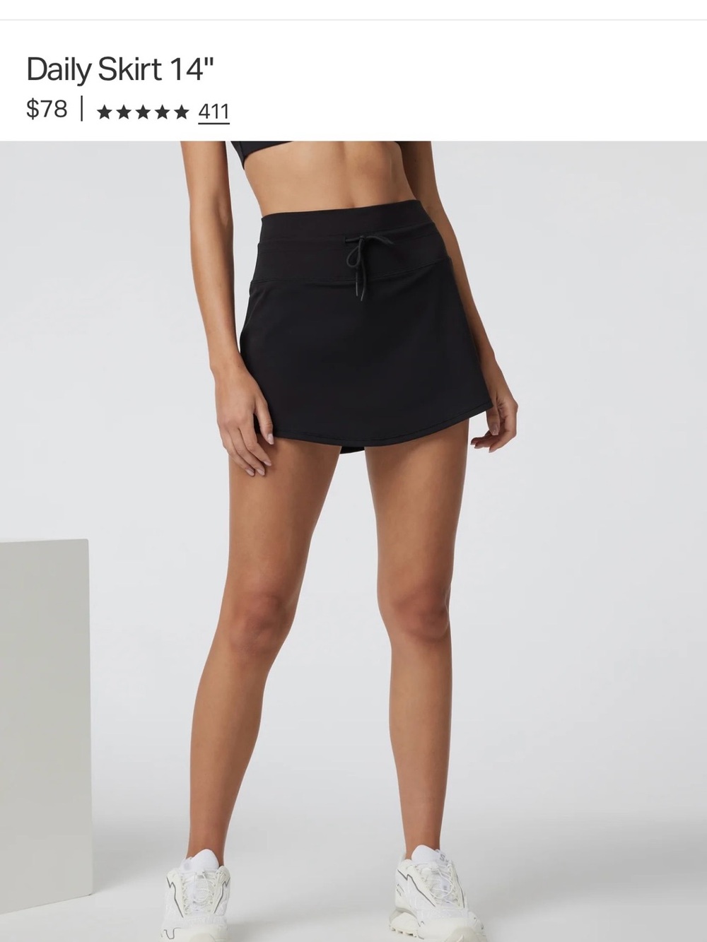 Vuori Black Daily Skirt 14"